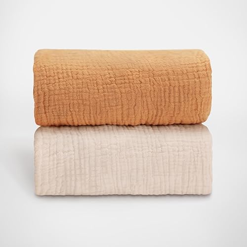 Vista 77 de Blissful Diary Sábanas de muselina para cuna, paquete y juego, sábanas ajustadas para Pack N Play, algodón suave para niños y niñas, paquete de 2