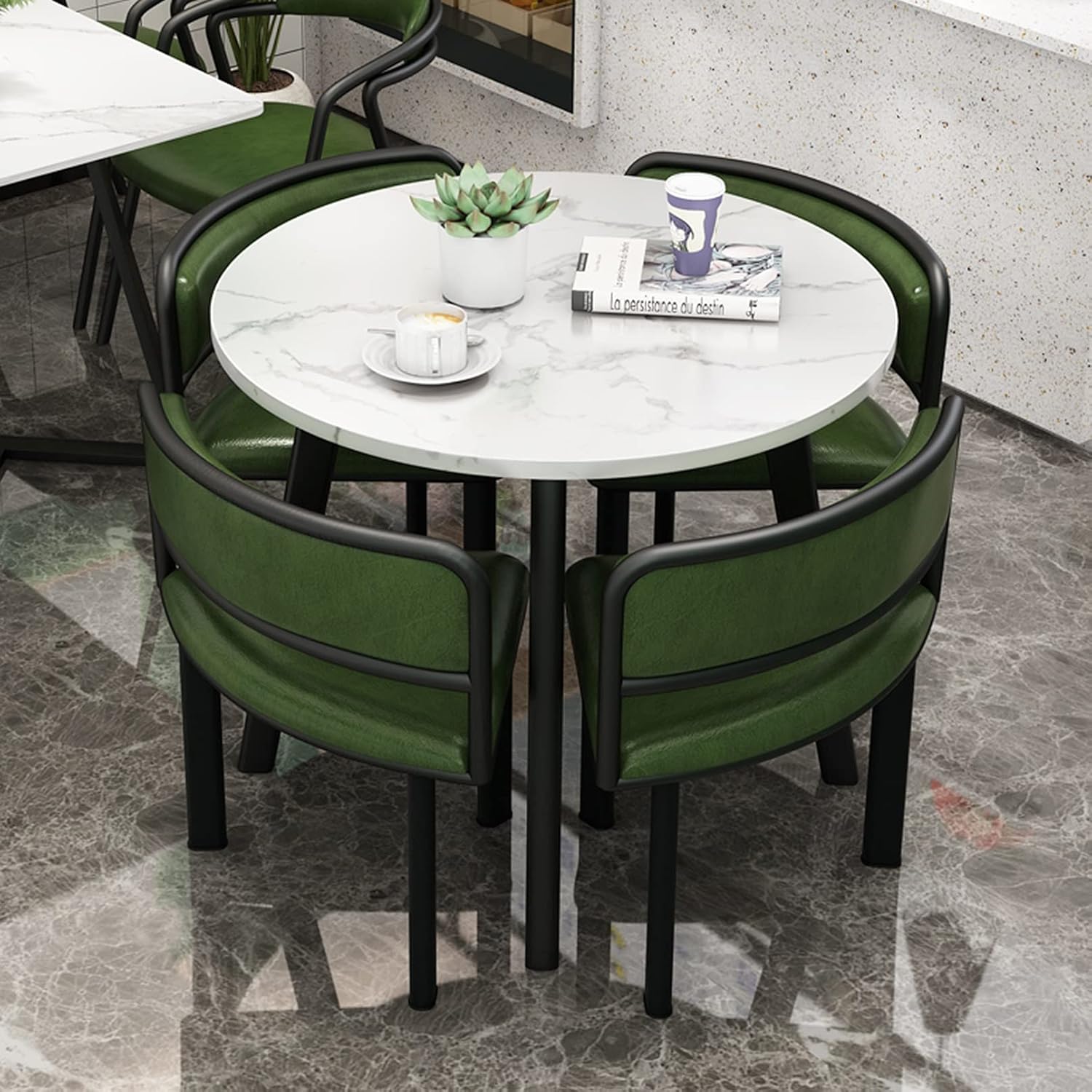 Office Table and Chair Set 80cm HORV Small Reception Dining Conference Room Tables Kitchen Coffee Sofa Seat Lounge Meeting Negotiation Hotel Leisure Balcony Apartment