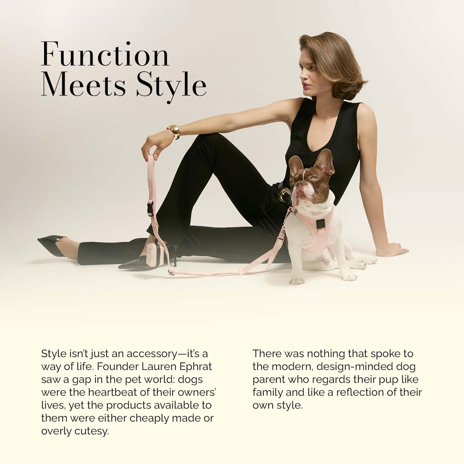 The DOGISTRY - SoHo Dog Harness - Blush Pink - Award-Winning Luxe No-Pull Design - Crafted for Style, Ease & Innovation - XS (4-7lbs)