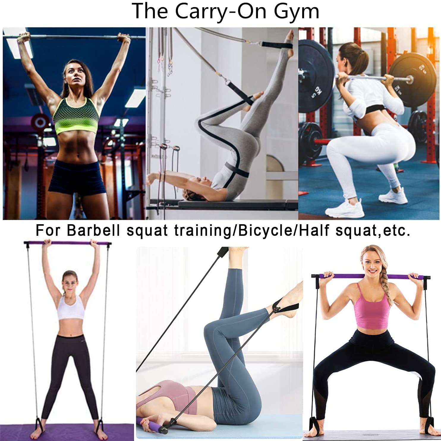 Pilatesstange Mit Verstellbaren Bändern – Home-Workout-Set Für Ganzkörpertraining
