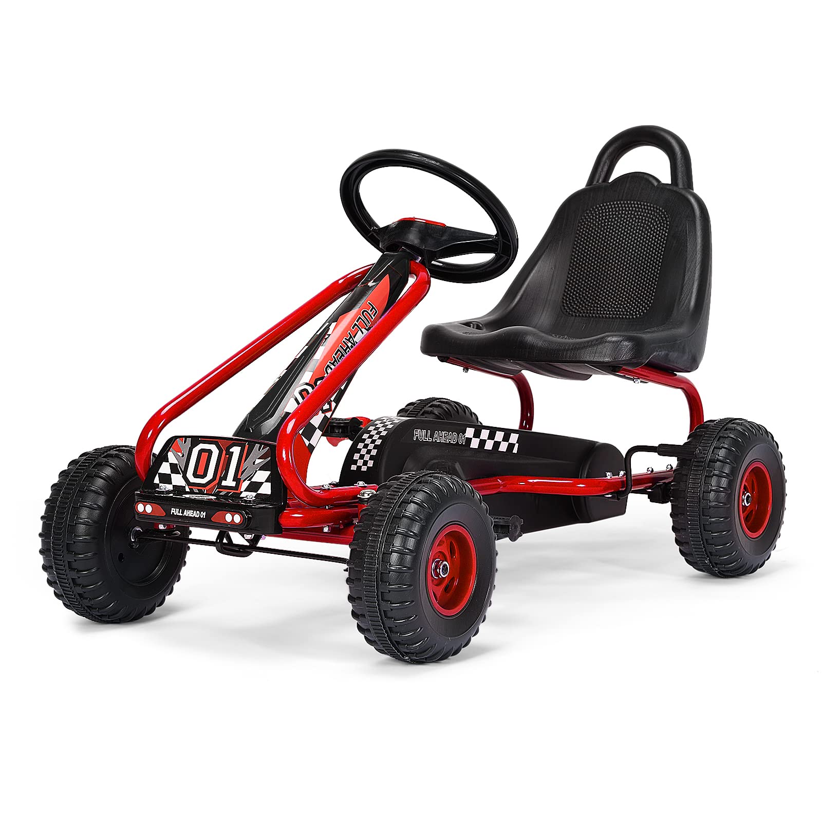 AIYAPLAY Gokart - Coche de pedal con freno de mano, asiento ajustable