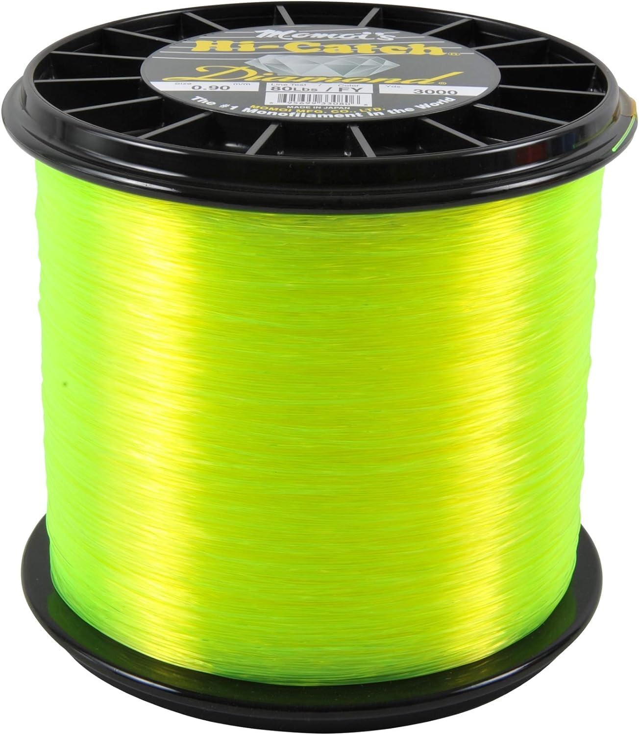 Momoi Diamond Line Monofilament 1000 Yard Spool 20 Pound Test Hi-Vis Yellow