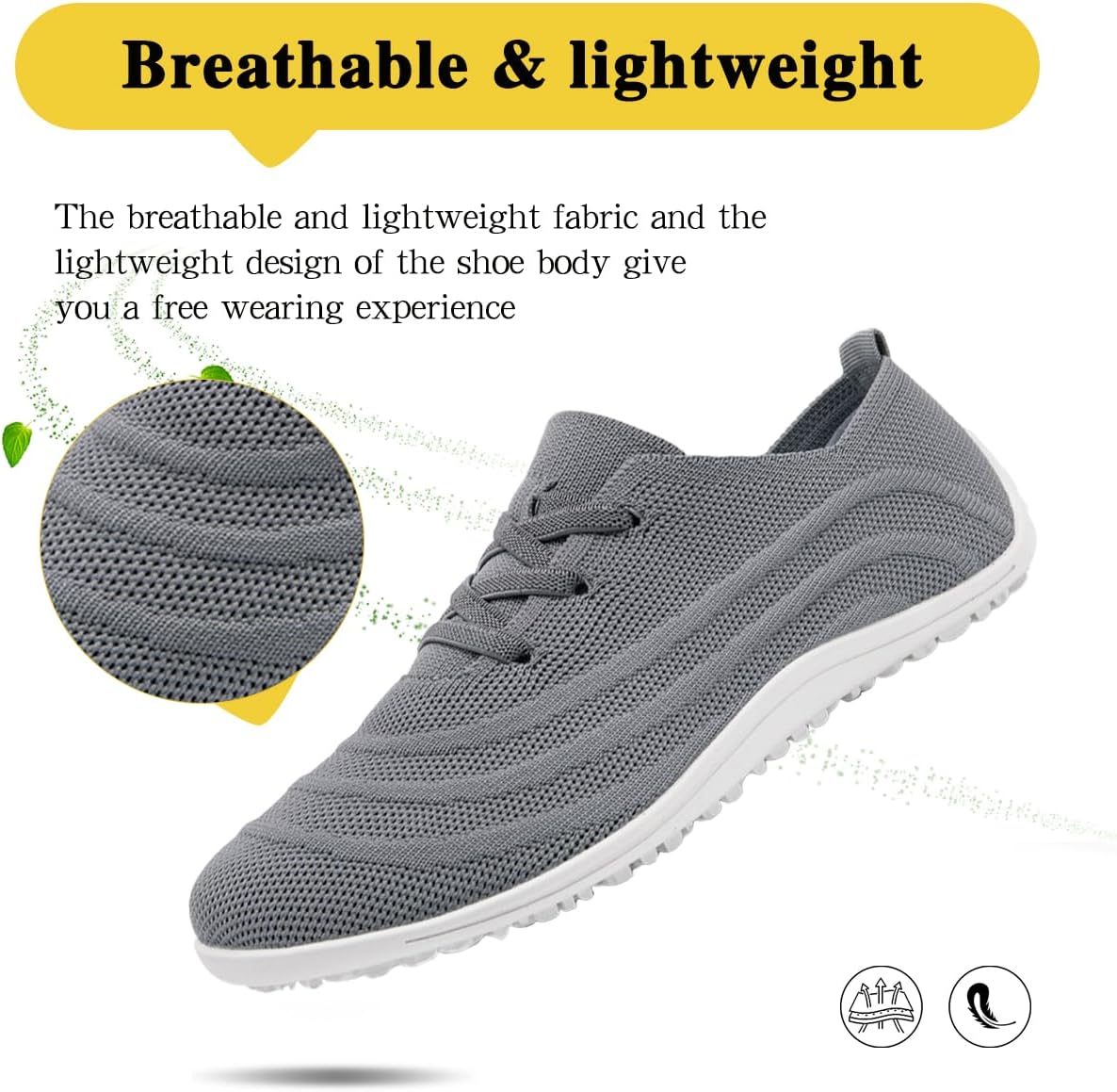 Women Casual Shoes Sneakers Non Slip Ladies Tennis Slip On Sock Barefoot Walking Zero Drop Minimalist Lightweight Breathable Comfortable Soft Grounded Footwear - Image 3
