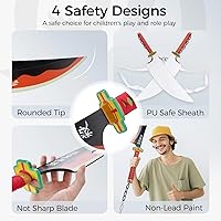 Vista 43 de Cold Blade Demon Katana - Réplica de anime de 41 pulgadas con cinturón y soporte, espada duradera perfecta para cosplay, espada Nichirin con diseño