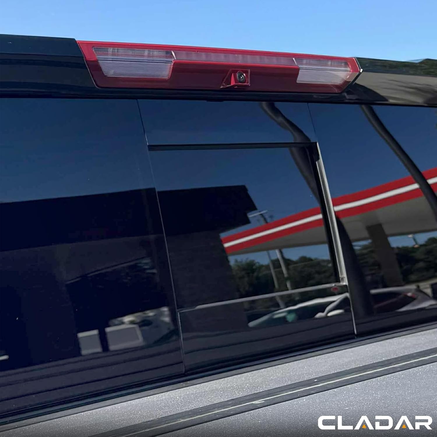 Rear Sliding Window Gloss Black Bezel Trim Sticker Kit Compatible with 2019-2026 Chevy Silverado and GMC Sierra 1500/2500/3500, 2-Pieces Set