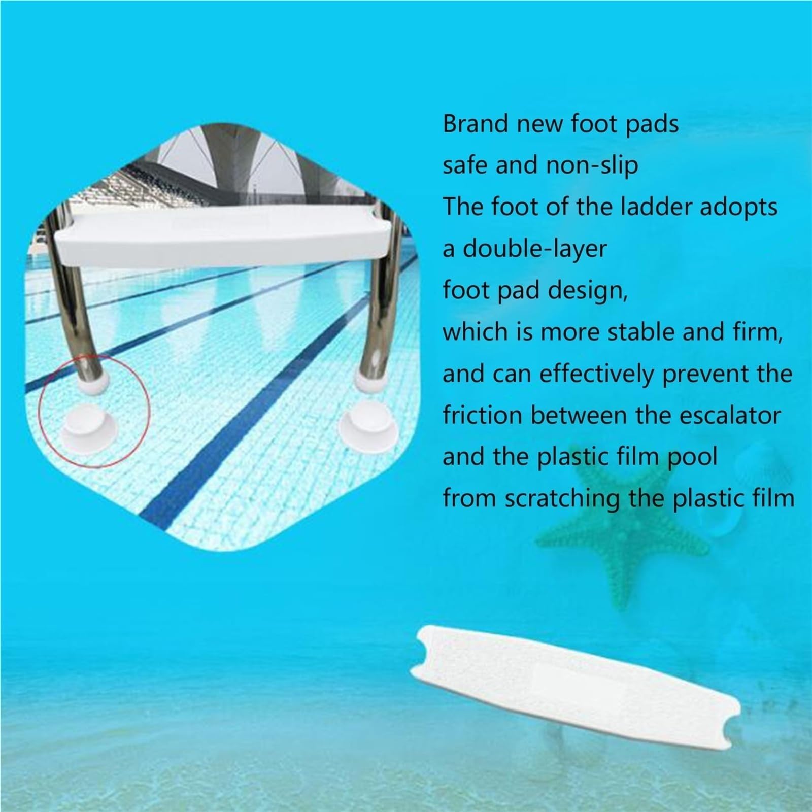 Scala per piscina fuori terra, telaio in acciaio resistente, gradini antiscivolo, ingresso e uscita su entrambi i lati, per piscine interrate/fuori terra