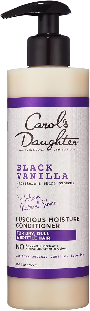 Carol's Daughter Black Vanilla Moisture Sulfate Free Conditioner for Curly, Wavy or Natural Hair, Moisturizing Hair Care for Dry, Damaged Hair, 12 Fl Oz