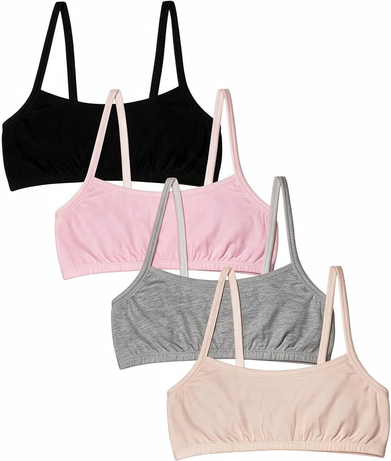 Fruit of the Loom Girl's Cotton Stretch Cami Training Bra Multi-Pack