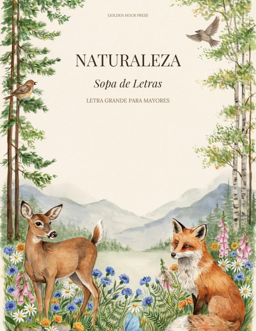 Naturaleza y Animales — Sopa de Letras Letra Grande para Mayores: 50 Pasatiempos Temáticos con Cuadrículas 14x14 y Soluciones | Aves, Vida Marina, Safari y Jardín