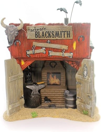 Department 56 Edificio iluminado original de Snow Village Halloween Hackmann's Blacksmith Shop