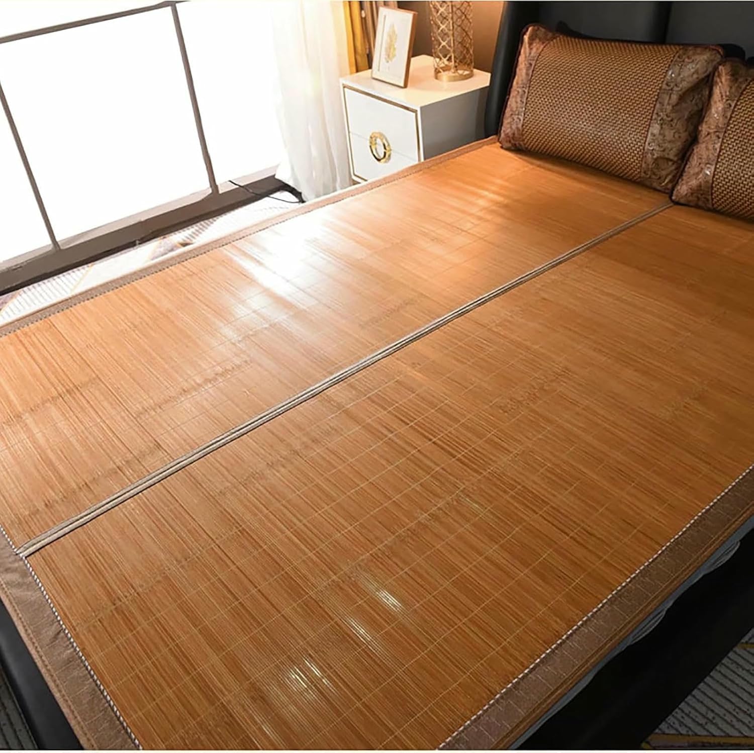 Ice Silk Mat Cooling Pad Mattress Foldable Straight Single Bed Rattan Mat Double Winter Summer Cooling Straw Mat Both Sides Can Be Used Summer Bamboo Mat