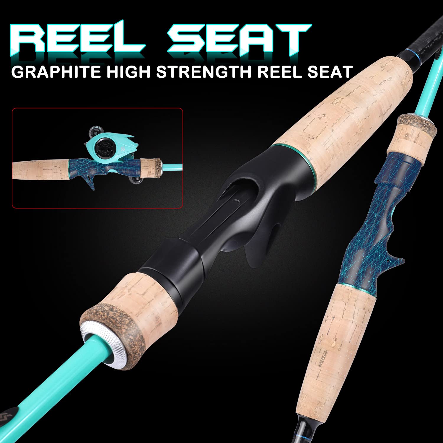 Sougayilang Canne à pêche, 30 tonnes en Fibre de Carbone Sensible 2 Sections Baitcasting Rod & Spinning Rod pour Eau Douce ou Eau salée, Canne à pêche de qualité Tournoi avec 2 Embouts