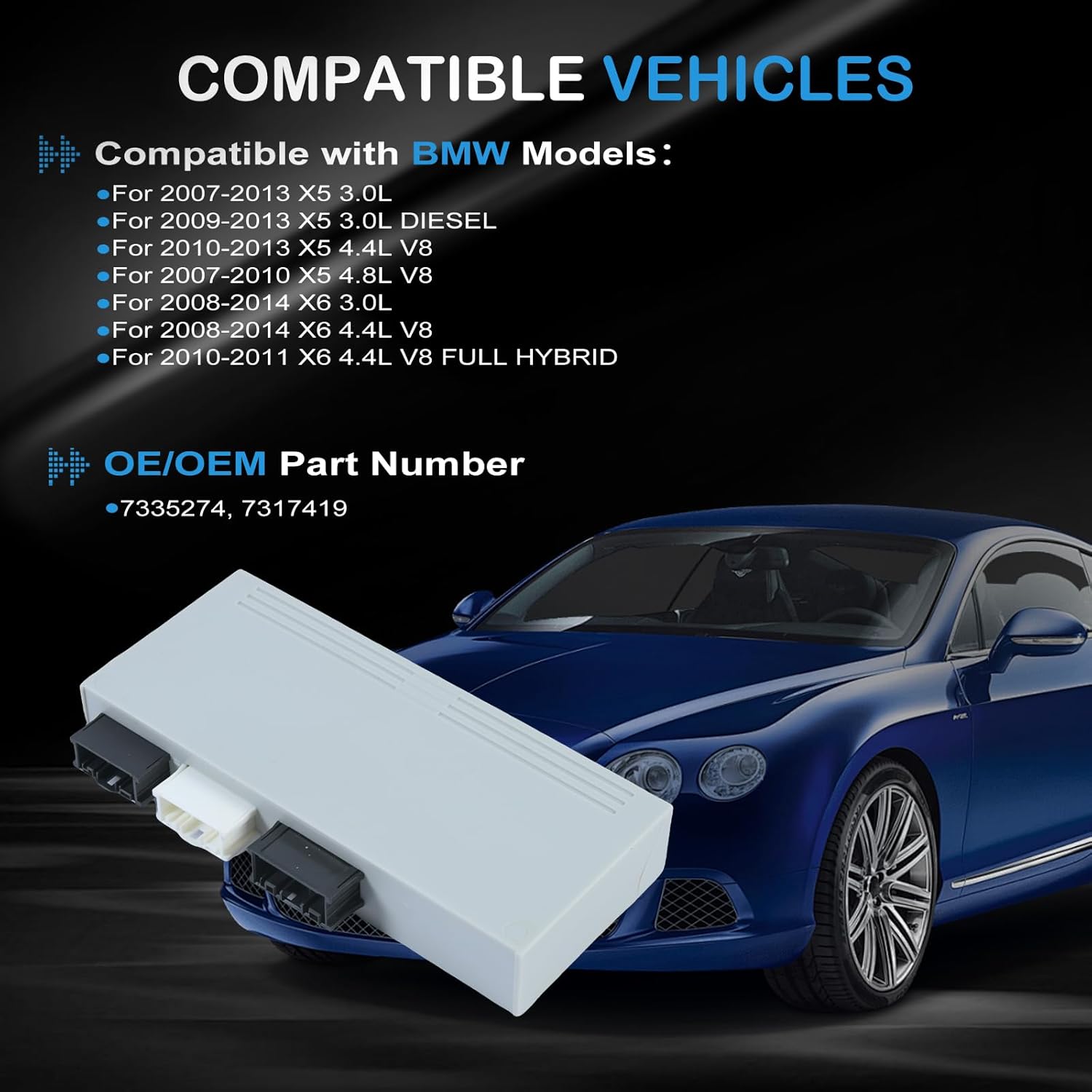 Kessocco New Tail Gate Control Module 7335274 7317419 Rear Trunk Lid Tailgate Back Door Control Module Unit Replacement for 2007-2013 BMW X5 E70