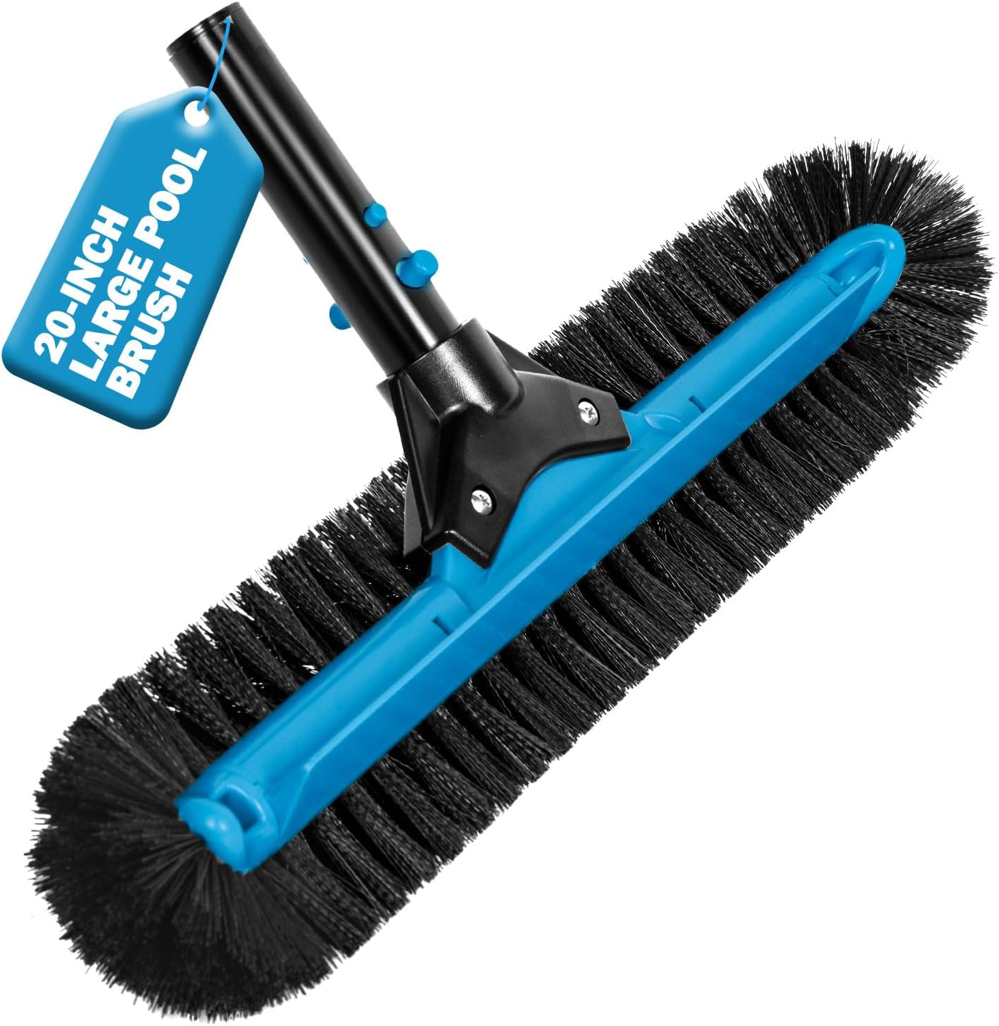 20" Wide Pool Brush Head, Heavy Duty Pool Cleaning Brush with 12-Rows Soft Bristles, Inground/Above Ground Pool Brushes with Curved Ends, Safe for Vinyl Liner