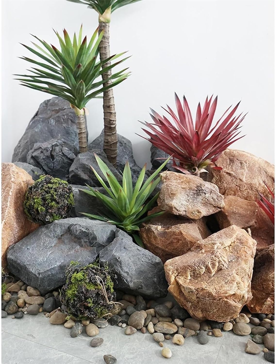 Landscape Rock Faux Rock Cover,Well Covers For Yard Decorative,Realistic Natural Texture,Artificial Landscape Enclosure Stone, PU Foam Fake Rocks For Landscaping Yard Décor, Well Covers For Yard(Gray,