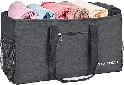 Miniatura 6 de Bolsa grande de utilidad, plegable para almacenamiento, piscina, playa, compras, picnic, lavandería, gimnasio y equipaje