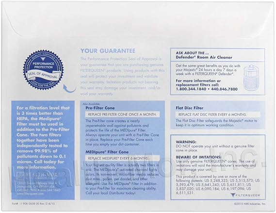 Filter Queen Majestic Replacement Filters, 2 Pack, Enviropure Specialty Bundle, Activated Charcoal