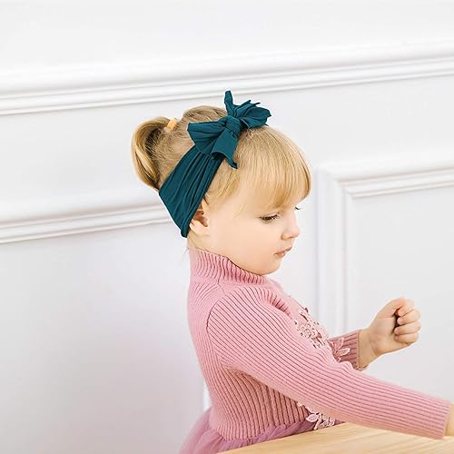 Miniatura 5 de DRESHOW BQUBO - Diademas de nailon para bebé, lazo para el pelo para niñas, recién nacidos, niños pequeños, accesorios para el cabello