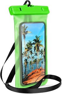 ONEFLOW Funda impermeable para Samsung Galaxy S22, ventana táctil y cámara, correa y correa para colgar, color verde