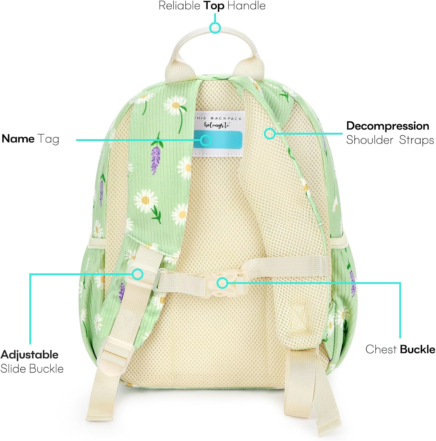 Mibasies Kids Backpack Girls Corduroy Bookbag