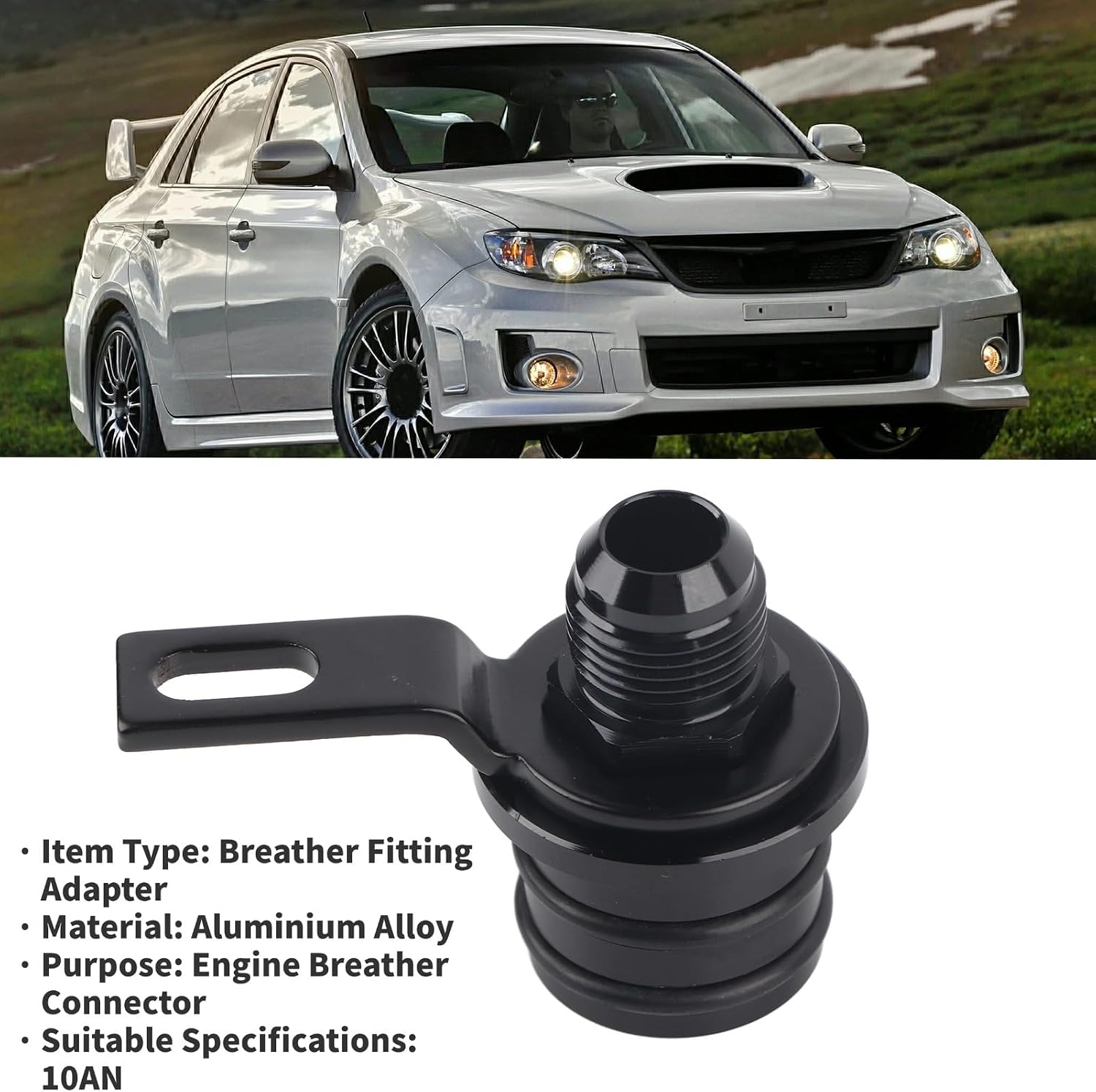 Breather Pipe Connector, Rear Block Breather Fitting Adapter, 10An Breather Fitting Adapter for Oil Catch Can B16 B18 B20