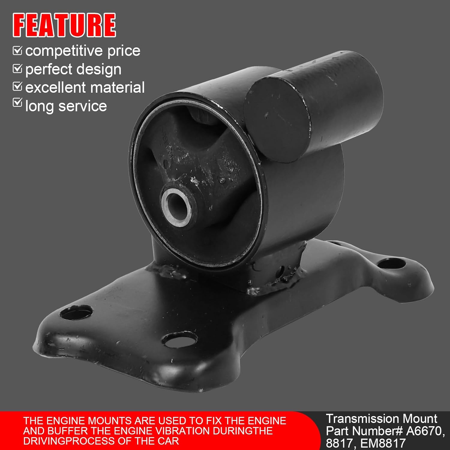 4 Pcs Engine Motor and Transmission Mounts Set Compatible with Mitsubishi Lancer 2002 2003 2004 2005 2006 2007 2.0L Automatic Transmission Replace# A6647 A4606 A4617 A6670