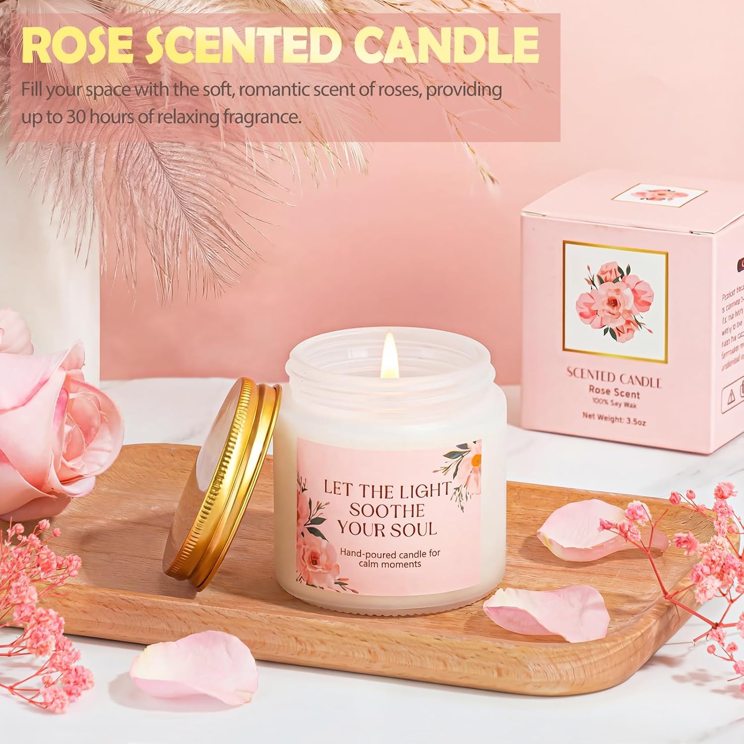 Gifts for Women, 9pcs Happy Birthday Gifts for Women, Christmas Ideas Mothers Day Gift Baskets Unique Rose Self Care Set Valentines Day Gifts for Her Mom Sister Wife Friend Friendship Teacher - Image 5