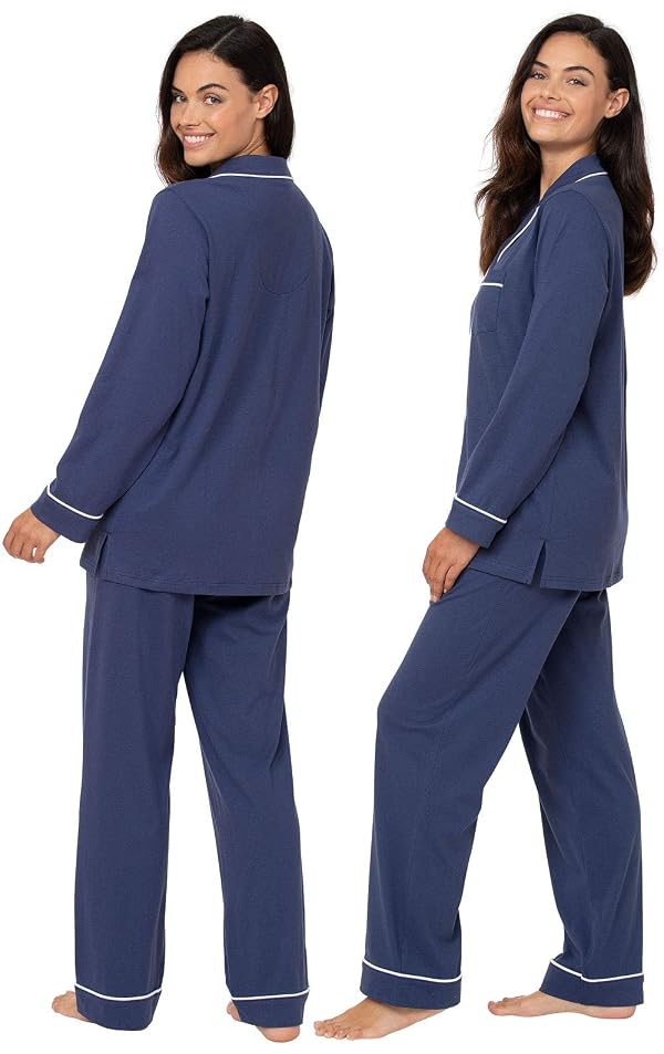 PajamaGram PJ Set For Women - Womens Soft Pajamas Sets, Navy, LG by PajamaGram - Used condition - Image 3