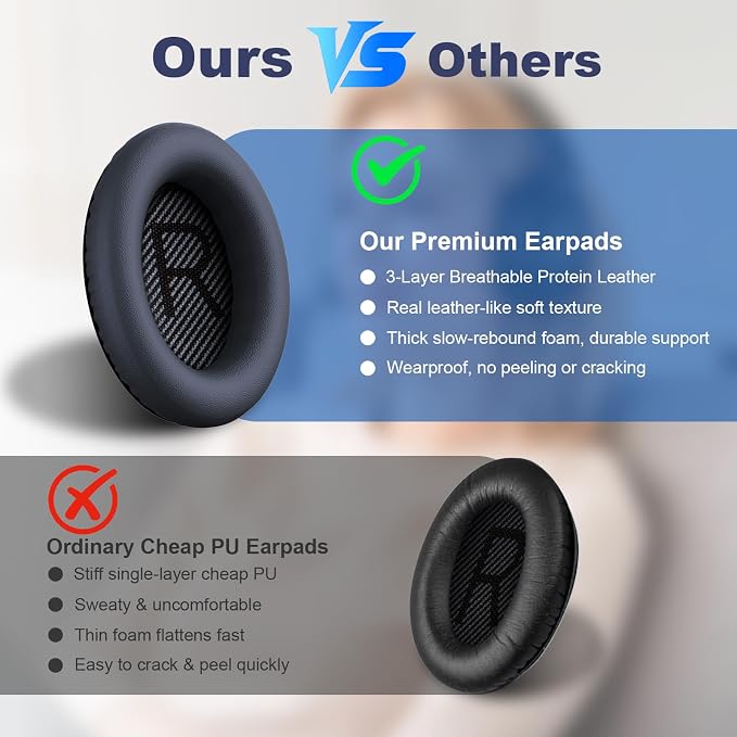 Almohadillas de Repuesto OOL para Audífonos Bose QC35 miniatura 2