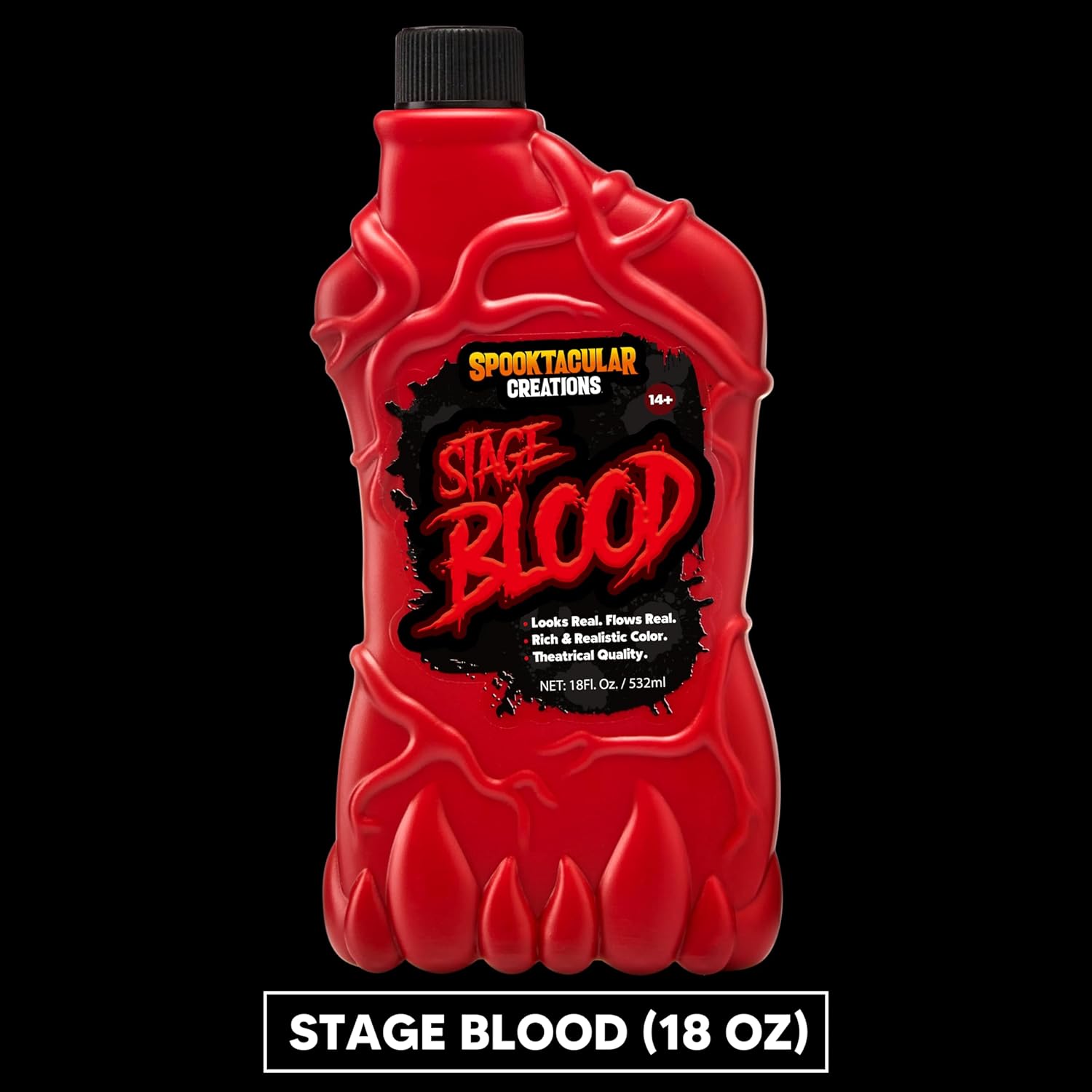 Spooktacular Creations 18 oz Fake Halloween Bottle Fake Blood Stage Blood for Halloween Costume, Zombie and Monster Makeup & Dress Up