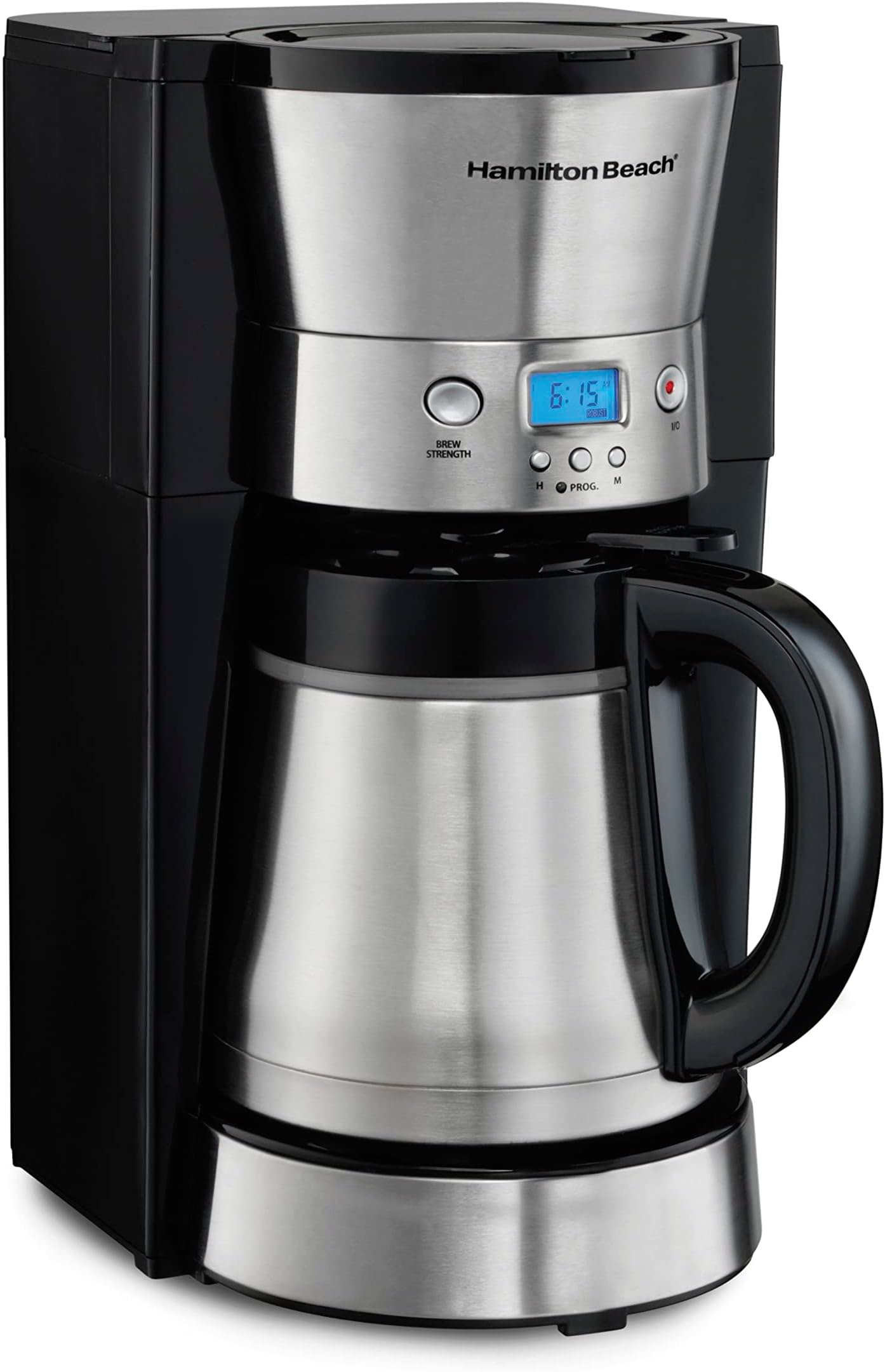 Hamilton BeachProgrammable Coffee Maker with 10-Cup Thermal Carafe, 3 Brew Options, Auto Shut-off and Pause & Pour, Stainless Steel (46899R)