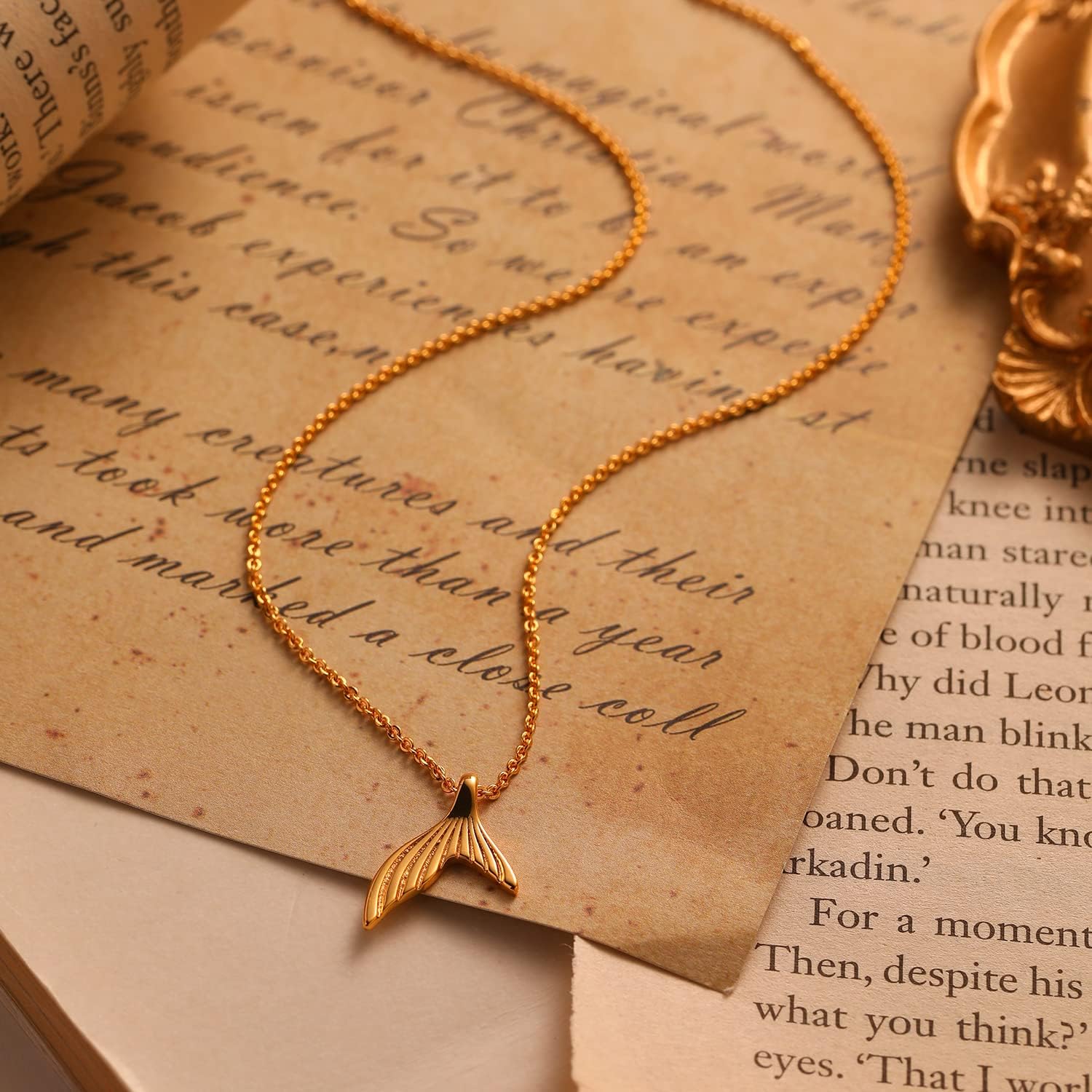 MRSXIA Gold Necklace for Women Pendant 18K Gold Filled Dainty Chain Simple Jewelry - Image 3