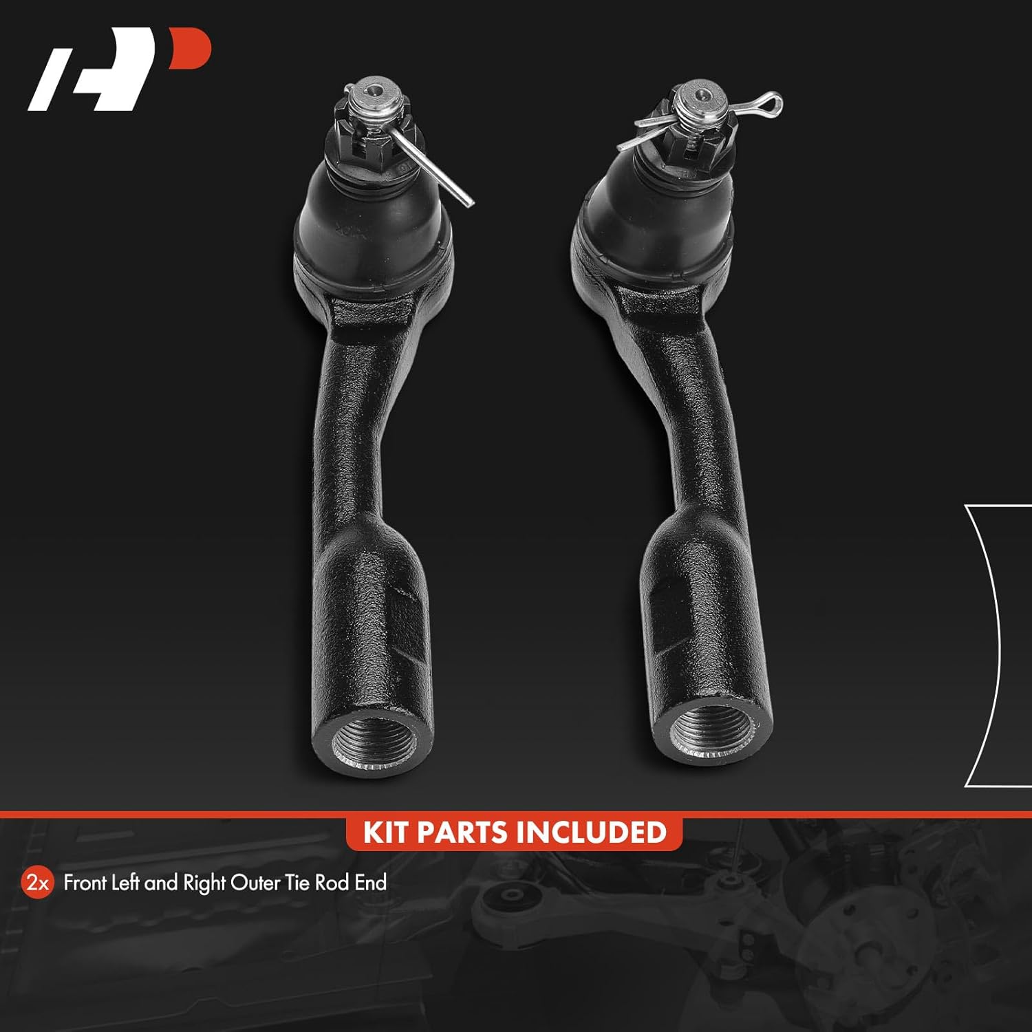 A-Premium 2 x Front Outer Tie Rod Ends, Compatible with Toyota Tundra 2002-2006, Sequoia 2003-2007