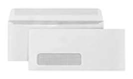 50 Number 10 Single Window Envelopes - Thick Gummed Seal - Designed for Secure Mailing of Quickbooks Checks, Invoices, Business Statements, Personal Letters - 4 1/8 x 9 1/2