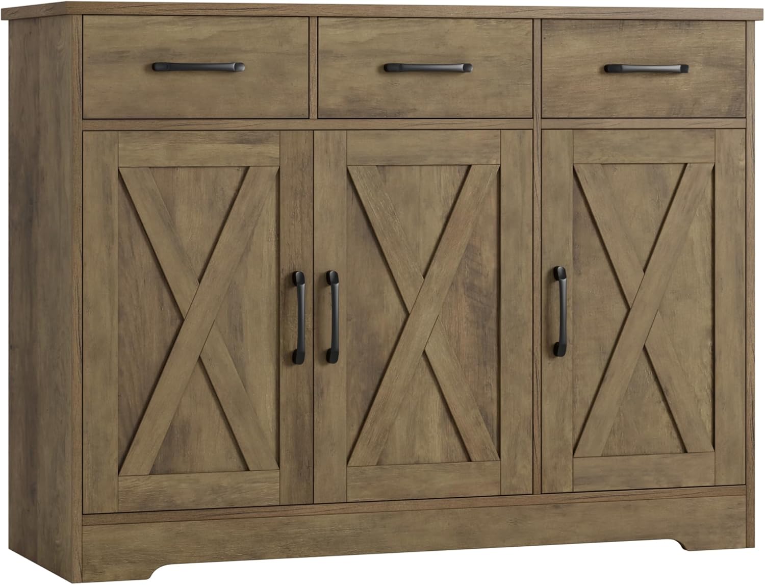 HOSTA Modern Farmhouse Buffet Sideboard Cabinet, Barn Doors Stora