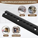 4 x 1 m aluminium airline rail, semi-circular shape with holes, anodised lashing rail with 10 lashing eyelets and 8 end caps, load securing for trailers, cars and campers - 7
