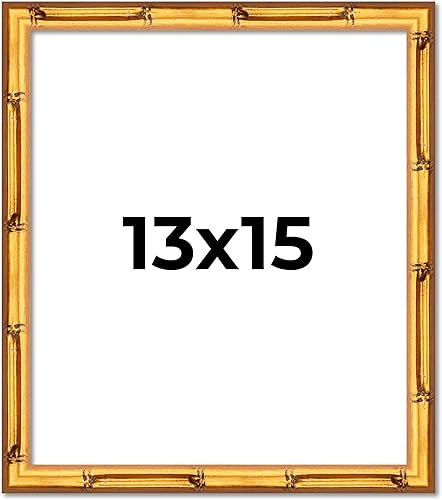 Miniatura 43 de Poster Palooza Marco de bambú dorado de 12 x 10 pulgadas de ancho, marco de madera maciza moldeado con plexiglás acrílico UV, respaldo de tablero