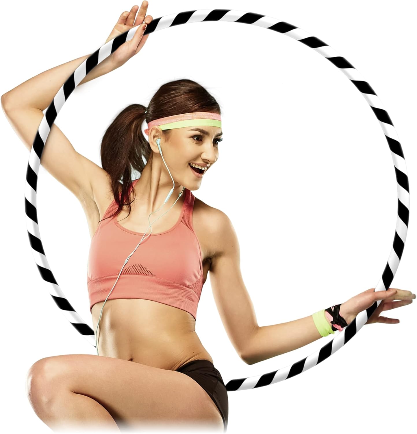 speevers Koala Hoops for Adults and Kids - Fitness and Exercise Equipment, Workout Gymnastics Hoop and Playground Toys - Collapsible Design, Padded PE Tube with Velvet Fabric - Includes Carry Strap