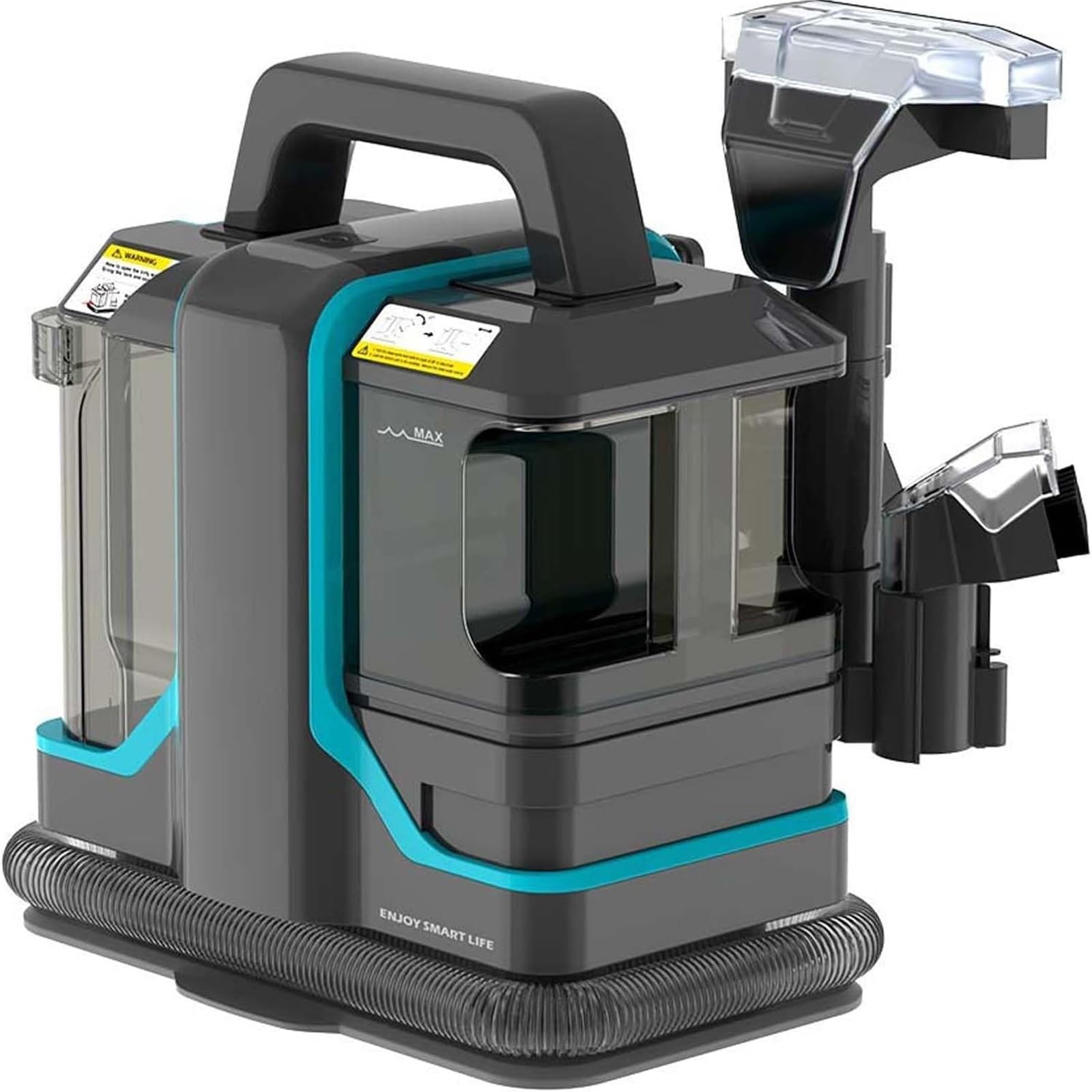 Máquina limpiadora de alfombras de mano de 450 W, limpiador portátil de alfombras y tapicería con doble tanque de agua, quitamanchas con 2 cepillos for alfombras, tapetes, escaleras y automóviles