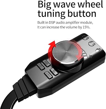 Virtual 7.1 Channel USB External Sound Card Adapter Plug for PC Laptop PS5