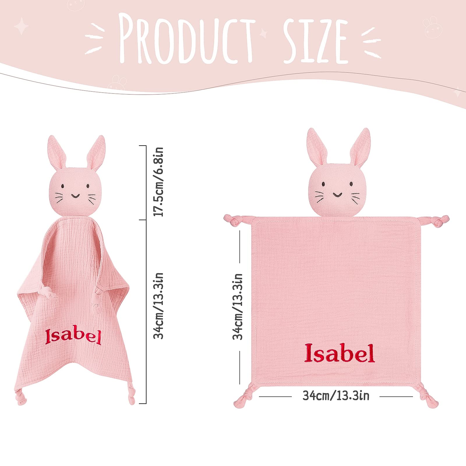 Doudou Portaciuccio Personalizzato Con Nome - Coperta Di Sicurezza In Mussola Di Cotone Per Neonati, Koala - Foto 7