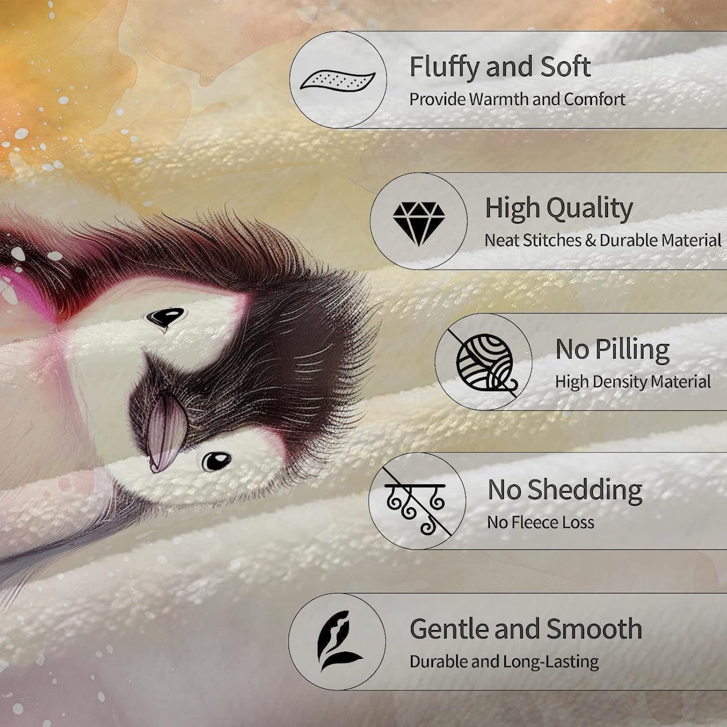 Charming Penguin Blanket, Soft, Cozy, Lightweight, and Fuzzy Flannel Throw - Ideal for Couch, Bed, Travel - Fluffy Decorative Home Decor, Perfect for Outdoor Use 60"x50"
