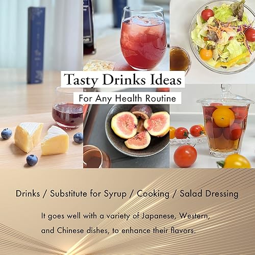 Miniatura 6 de [Micoas] Jarabe de vinagre de granada y arroz, jarabe de vinagre de arándanos y arroz, vinagre para beber, para regalo, fabricado en Japón, 6.8 fl