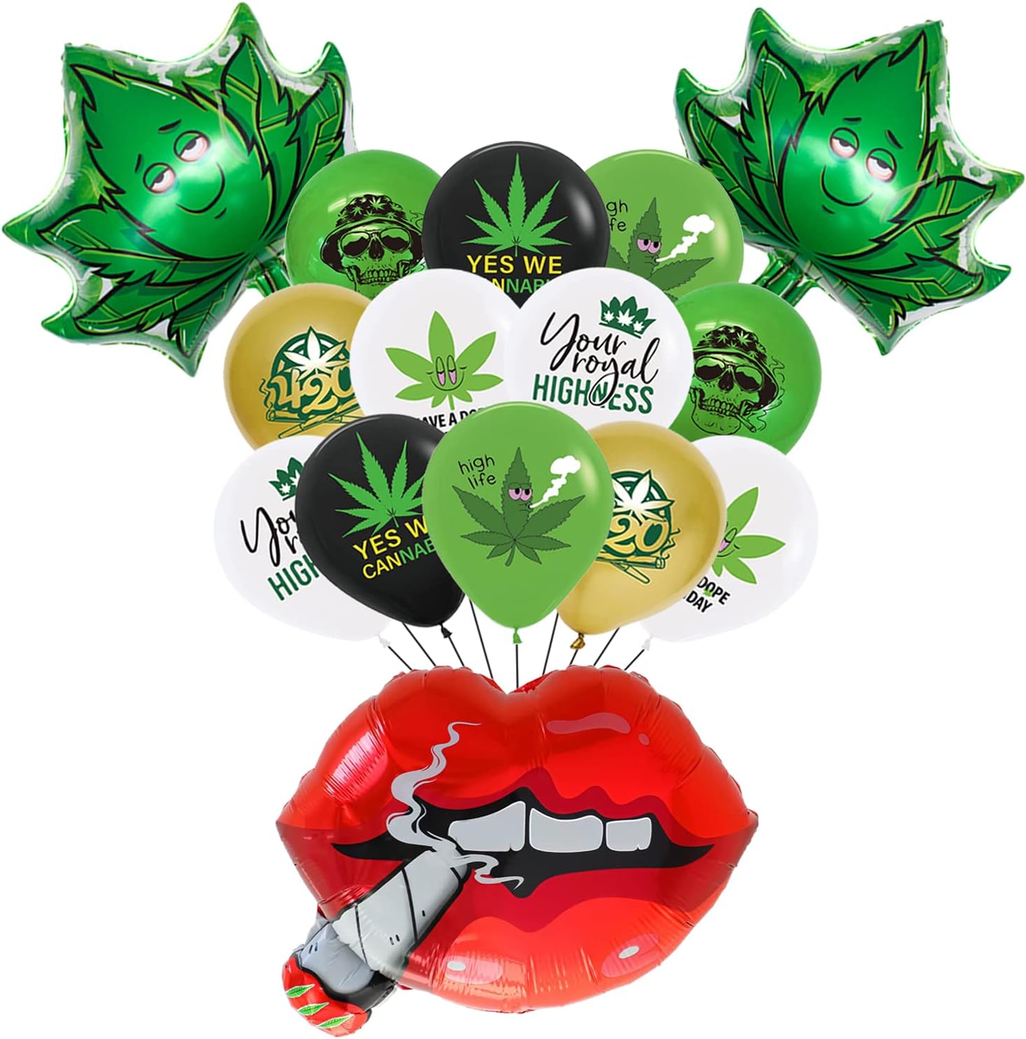 Weed Leaves Birthday Party Decorations 420 Smoking