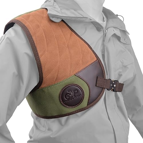 WAYNE'S DOG Escudos de retroceso de lona de cuero con construcción duradera, ajuste sólido y acolchado para rango, tiro, caza