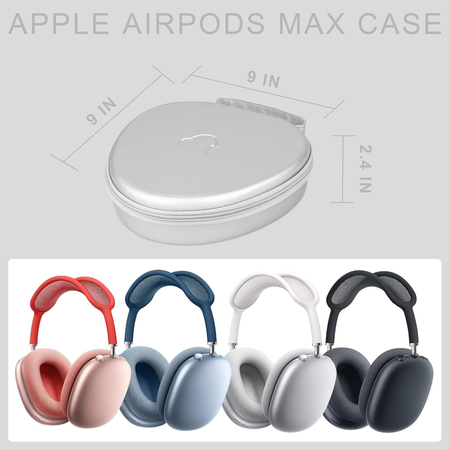 Headphone Case for AirPods Max Hard Portable Over Ear Headphone Carrying Case, Wireless Headphone Storage Protective Case for Travel Home (Silver) - Image 2