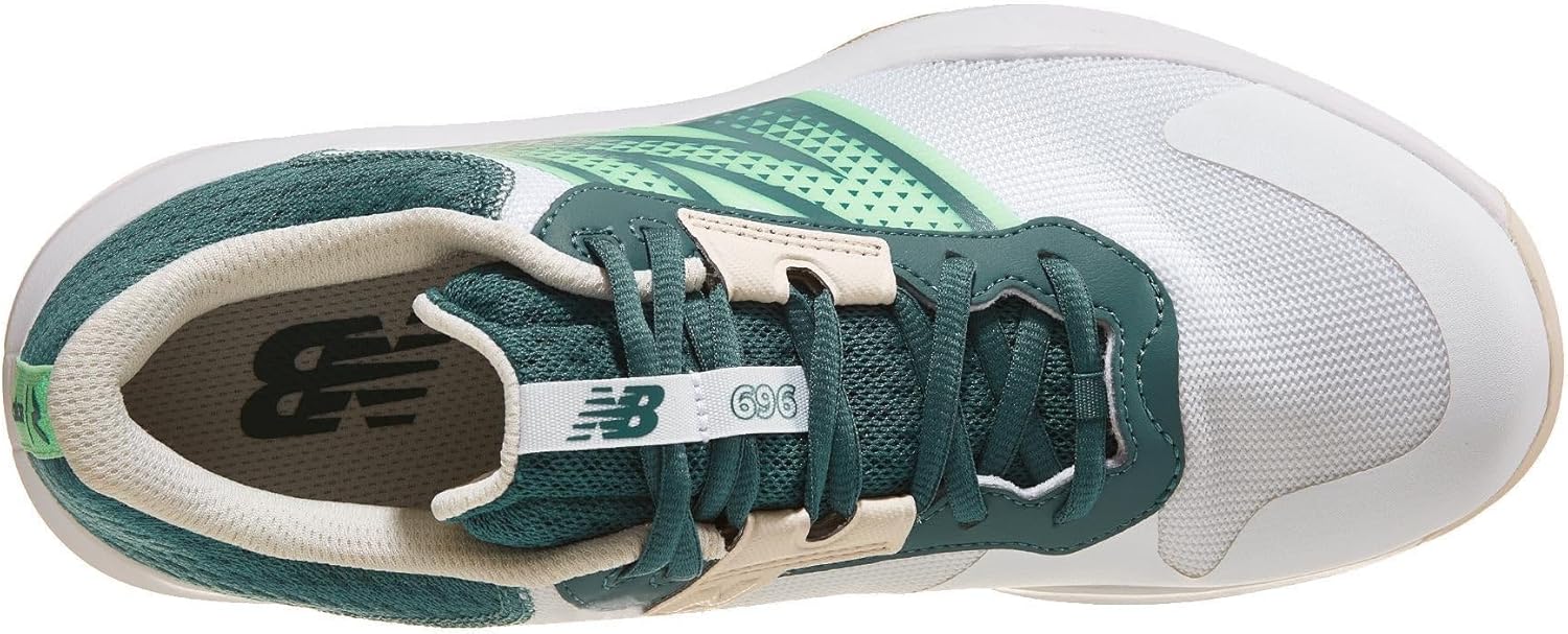 New Balance Men's 696 V6 Hard Court Tennis Shoe, White/Green, 11.5 Wide - Image 4