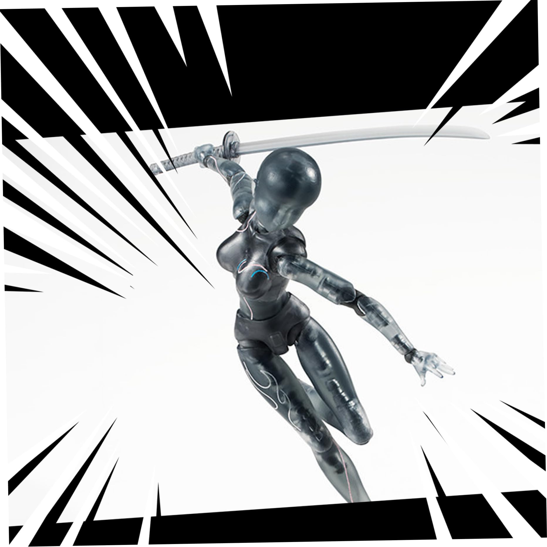 Action Figure 5, 91 pollici con accessori per braccio inclusi Gesti mobili Disegno Manichino Figura posizionabile Figura di azione decorativa Regalo per il corpo per espositore da tavolo (Femmina