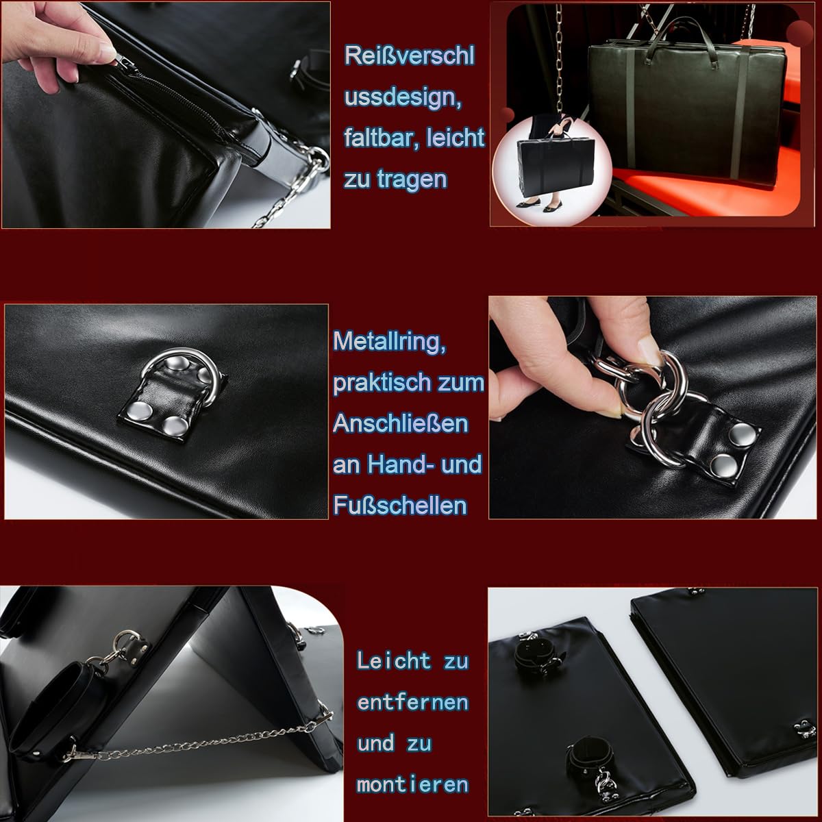 Matelas Sexuel BDSM – Meuble Érotique avec Drap et Fesseln pour Jeux Sensuels