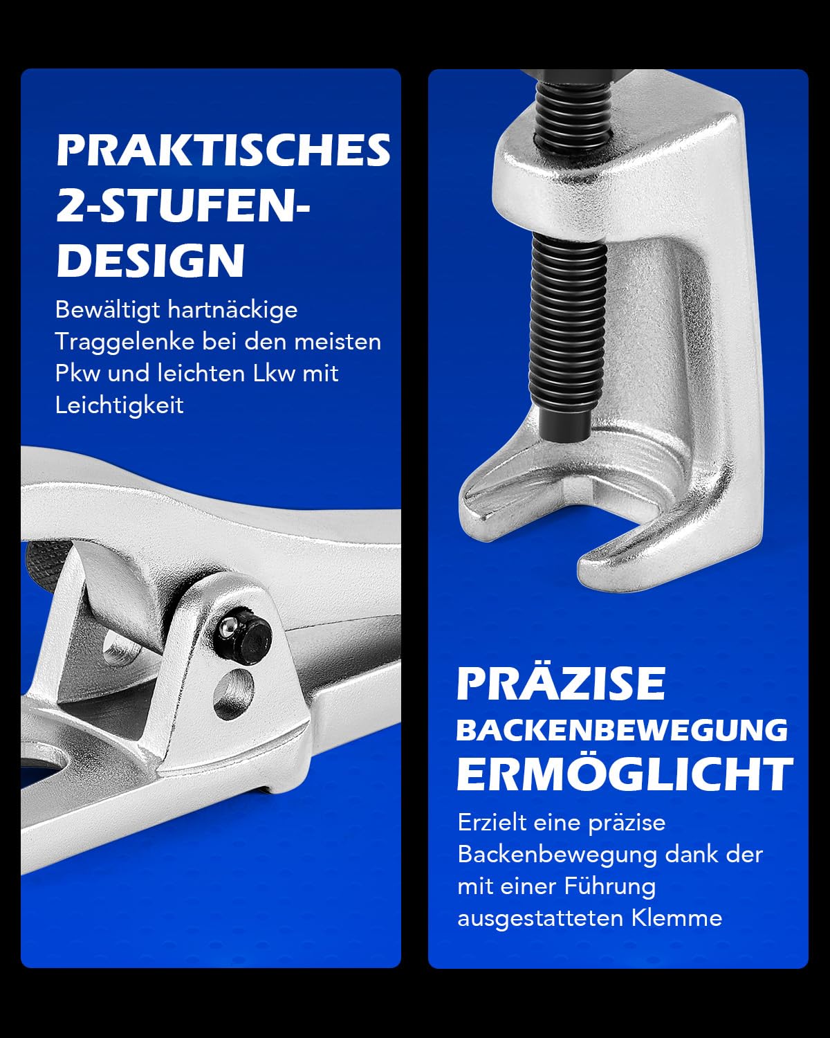 Orion Motor Tech 5-in-1 Kugelgelenk Abzieher Set (BS06), Spurstangenkopf Ausdrücker & Traggelenk Werkzeug Satz für PKW & LKW, Professionelles Abzieher Werkzeug Set für Spurstangen & Lenkstockhebel